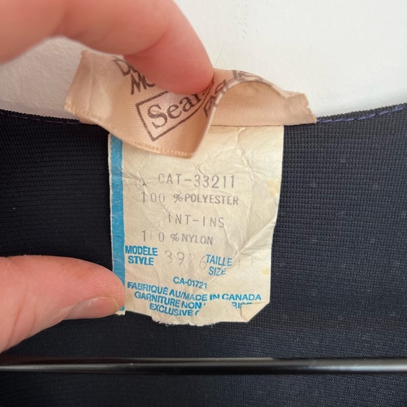 Vintage Sears Floral Navy Dress - Picture 5 of 9